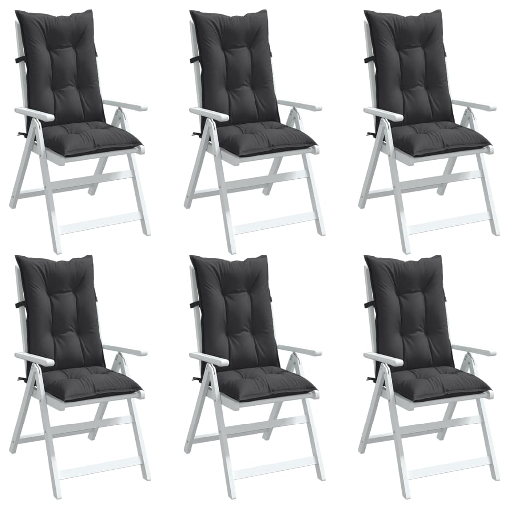Vidaxx Stuhlkissen 6 Stück hohe Rückenlehne 120x50x7 cm Stoff Anthrazit gemischt