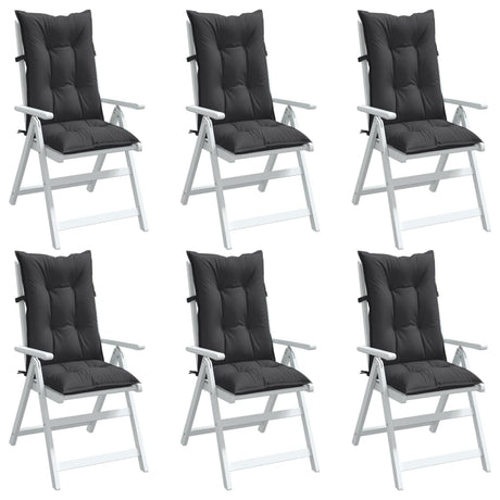 Vidaxx Stuhlkissen 6 Stück hohe Rückenlehne 120x50x7 cm Stoff Anthrazit gemischt
