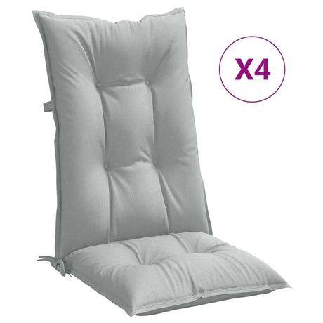 Vidaxx Stuhlkissen 4 Stück hohe Rückenlehne 120x50x7 cm Stoff hellgrau