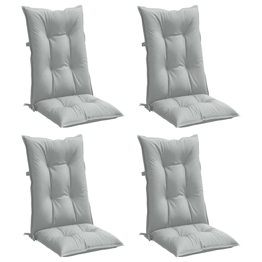 Vidaxl Chair cushions 4 st high back 120x50x7 cm fabric light gray