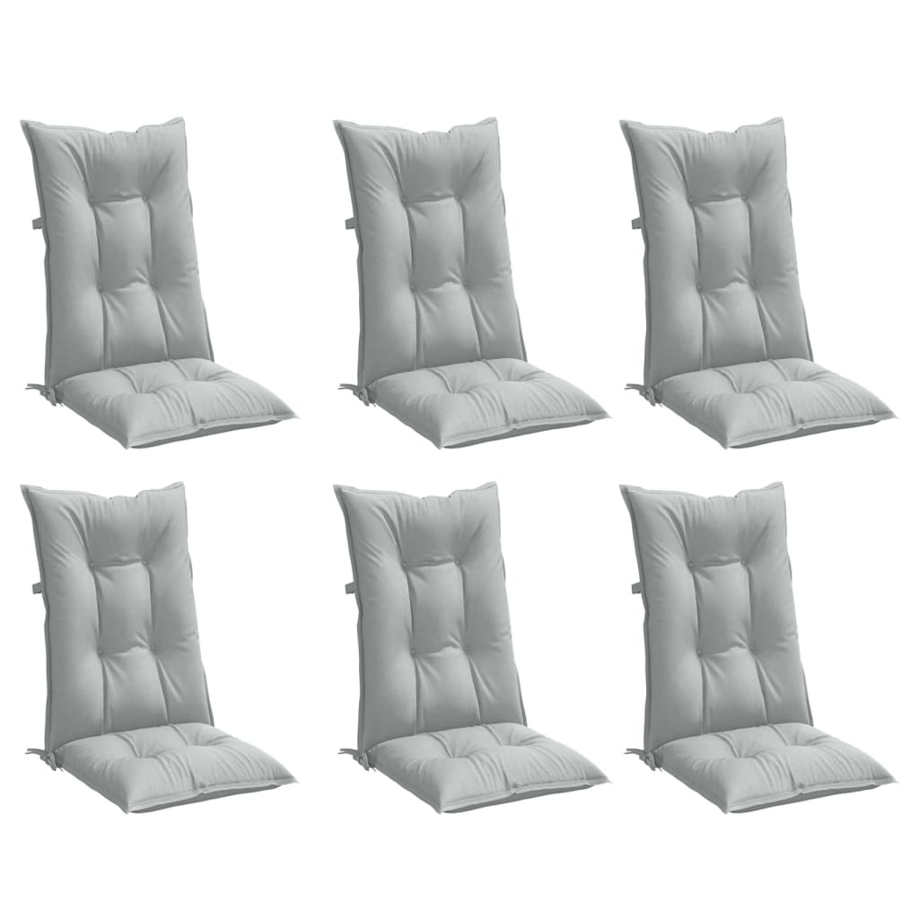 Vidaxl Chair cushions 6 st high back 120x50x7 cm fabric light gray