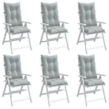 Cojines de silla Vidaxl 6 st alto trasero 120x50x7 cm tela gris claro