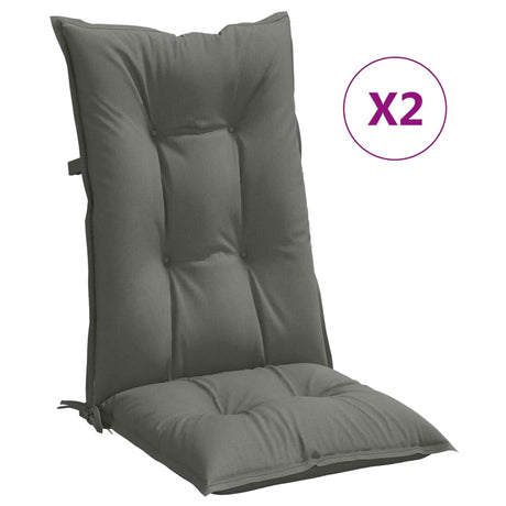 Vidaxx Stuhlkissen 2 Stück hohe Rückenlehne 120x50x7 cm Stoff dunkelgrau
