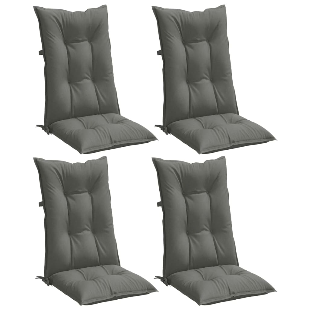 Vidaxl Chair cushions 4 st high back 120x50x7 cm fabric dark gray