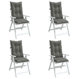 Cojines de silla Vidaxl 4 st alto trasero 120x50x7 cm tela gris oscuro