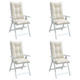 Vidaxx Stuhlkissen 4 Stück hohe Rückenlehne 120x50x7 cm Stoff gemischt creme