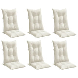 VidaXL Stuhlkissen 6 Stück hohe Rückenlehne 120x50x7 cm Stoff gemischt creme