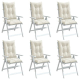 VidaXL Stuhlkissen 6 Stück hohe Rückenlehne 120x50x7 cm Stoff gemischt creme