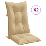 Cojines de silla Vidaxl 2 st alto trasero 120x50x7 cm de tela beige mixta