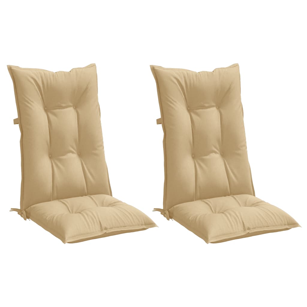 Cuscini da sedia Vidaxl 2 St High Back 120x50x7 cm Fassoso beige misto