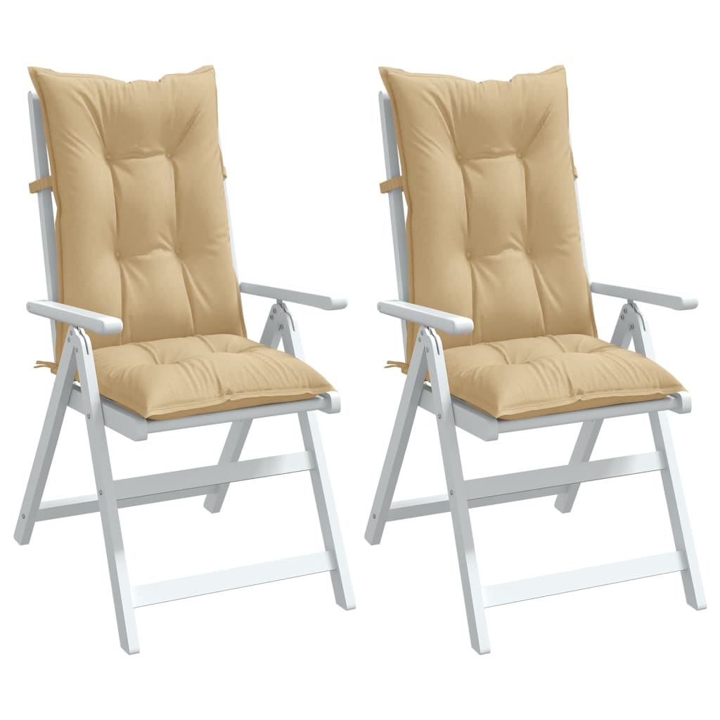 Vidaxx Stuhlkissen 2 Stück hohe Rückenlehne 120x50x7 cm Stoff beige gemischt