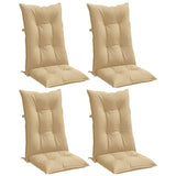 Vidaxx Stuhlkissen 4 Stück hohe Rückenlehne 120x50x7 cm Stoff beige gemischt