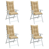 Cojines de silla Vidaxl 4 st altura de 120x50x7 cm de tela mixta beige