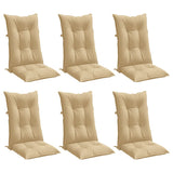 Cuscini da sedia Vidaxl 6 St High Back 120x50x7 cm Fassoso beige misto