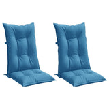 Vidaxx Stuhlkissen 2 Stück hohe Rückenlehne 120x50x7 cm Stoff blau gemischt