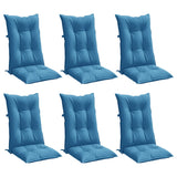 Coussins de chaise vidaxl 6 st arrière haut 120x50x7 cm tissu mixte bleu