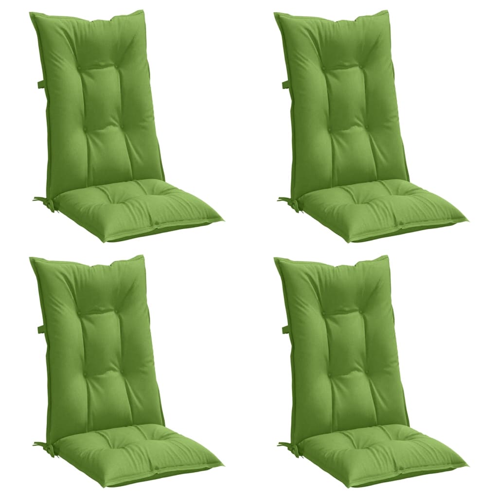 Coussins de chaise vidaxl 4 st arrière haut 120x50x7 cm tissu vert mélangé