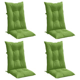 Cojines de silla Vidaxl 4 st alto en la parte posterior 120x50x7 cm de tela mixta verde