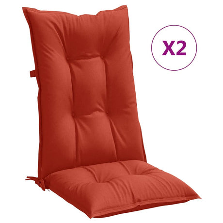 Vidaxx Stuhlkissen 2 Stück hohe Rückenlehne 120x50x7 cm Stoff rot gemischt