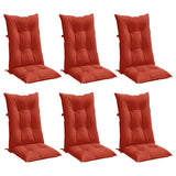 Vidaxx Stuhlkissen 6 Stück hohe Rückenlehne 120x50x7 cm Stoff rot gemischt