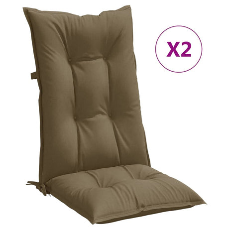 Vidaxx Stuhlkissen 2 Stk. Hohe Rückenlehne 120x50x7 cm Stoff Taupe meliert