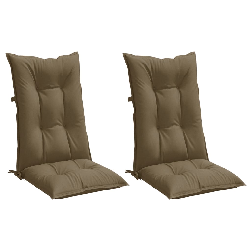 Coussins de chaise Vidaxl 2 ST Haut arrière 120x50x7 cm tissu mélangé taupe