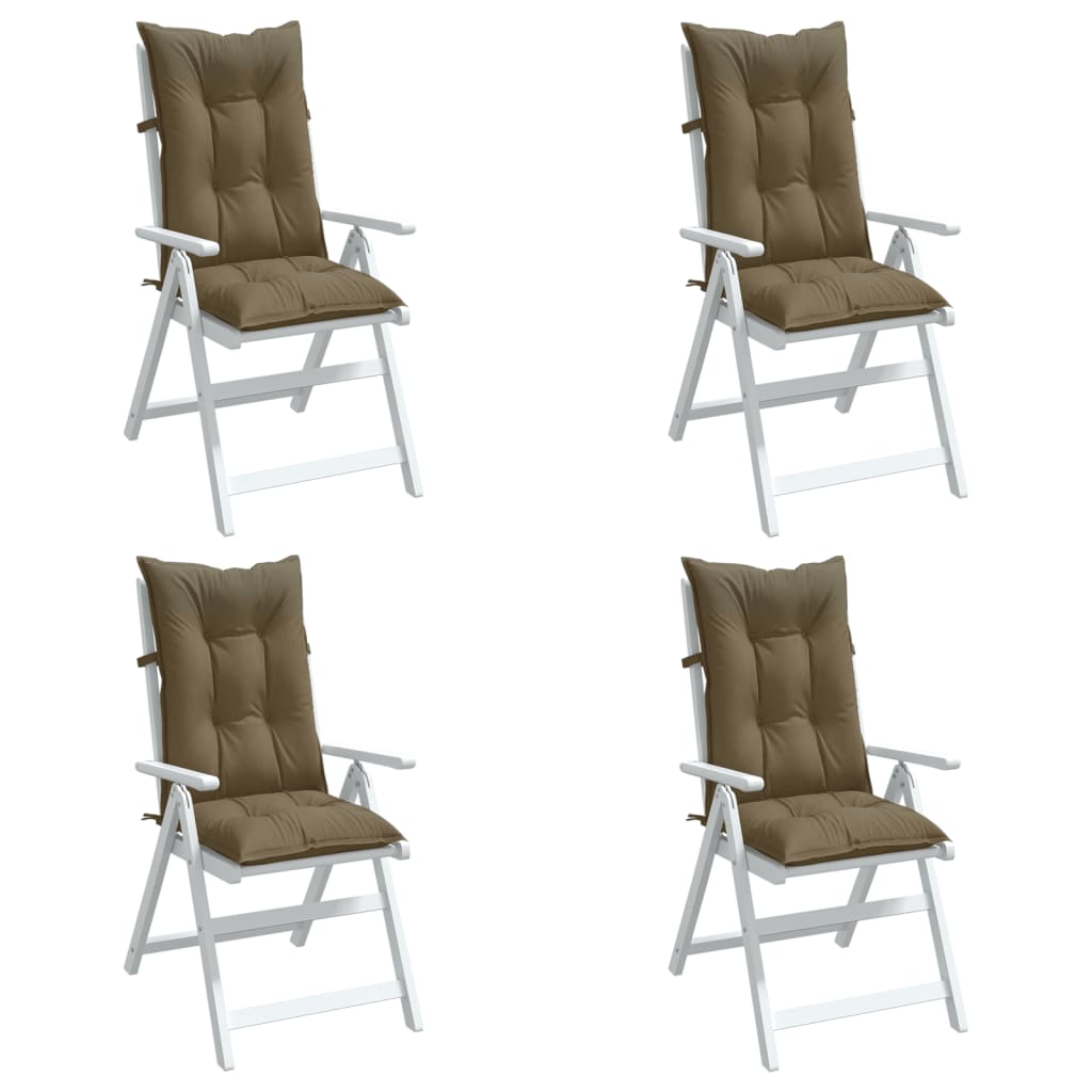 Vidaxx Stuhlkissen 4 Stück hohe Rückenlehne 120x50x7 cm Stoff Melange Taupe