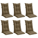 Vidaxx Stuhlkissen 6 Stück hohe Rückenlehne 120x50x7 cm Stoff Melange Taupe
