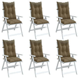 Vidaxx Stuhlkissen 6 Stück hohe Rückenlehne 120x50x7 cm Stoff Melange Taupe