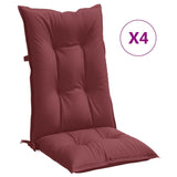 Coussins de chaise vidaxl 4 st arrière haut 120x50x7 cm en tissu vin mélangé rouge