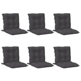 Coussins de chaise vidaxl 6 pcs bas dos 100x50x7 cm en tissu mixte anthracite