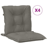 VidaXL Stuhlkissen 4 Stück niedrige Rückenlehne 100x50x7 cm Stoff dunkelgrau