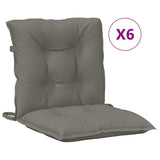 Vidaxx Stuhlkissen 6 Stück niedrige Rückenlehne 100x50x7 cm Stoff dunkelgrau