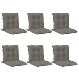 Coussins de chaise Vidaxl 6 pcs bas arrière 100x50x7 cm tissu gris foncé