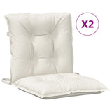 Vidaxx Stuhlkissen 2 Stück niedrige Rückenlehne 100x50x7 cm Stoff gemischt creme
