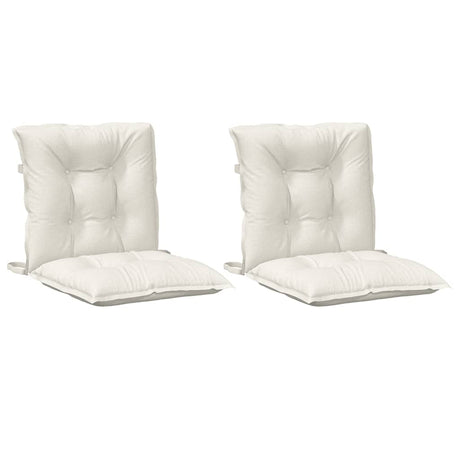 Vidaxx Stuhlkissen 2 Stück niedrige Rückenlehne 100x50x7 cm Stoff gemischt creme