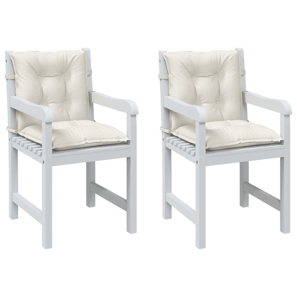 Vidaxx Stuhlkissen 2 Stück niedrige Rückenlehne 100x50x7 cm Stoff gemischt creme
