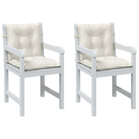 Vidaxx Stuhlkissen 2 Stück niedrige Rückenlehne 100x50x7 cm Stoff gemischt creme