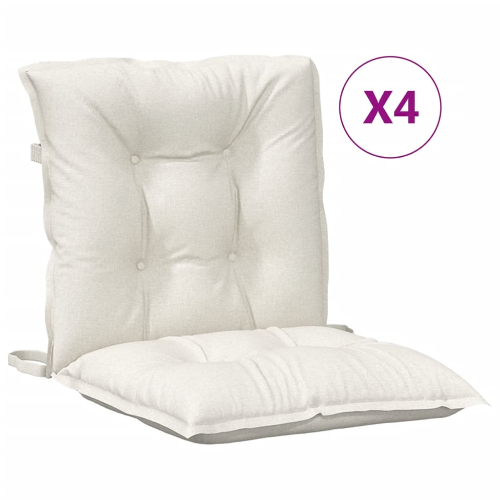 Coussins de chaise Vidaxl 4 pcs basses bas 100x50x7 cm Crème mélangée en tissu