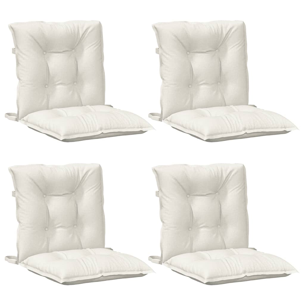 Coussins de chaise Vidaxl 4 pcs basses bas 100x50x7 cm Crème mélangée en tissu