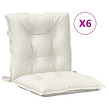 Coussins de chaise Vidaxl 6 pcs basses bas 100x50x7 cm Crème mélangée en tissu