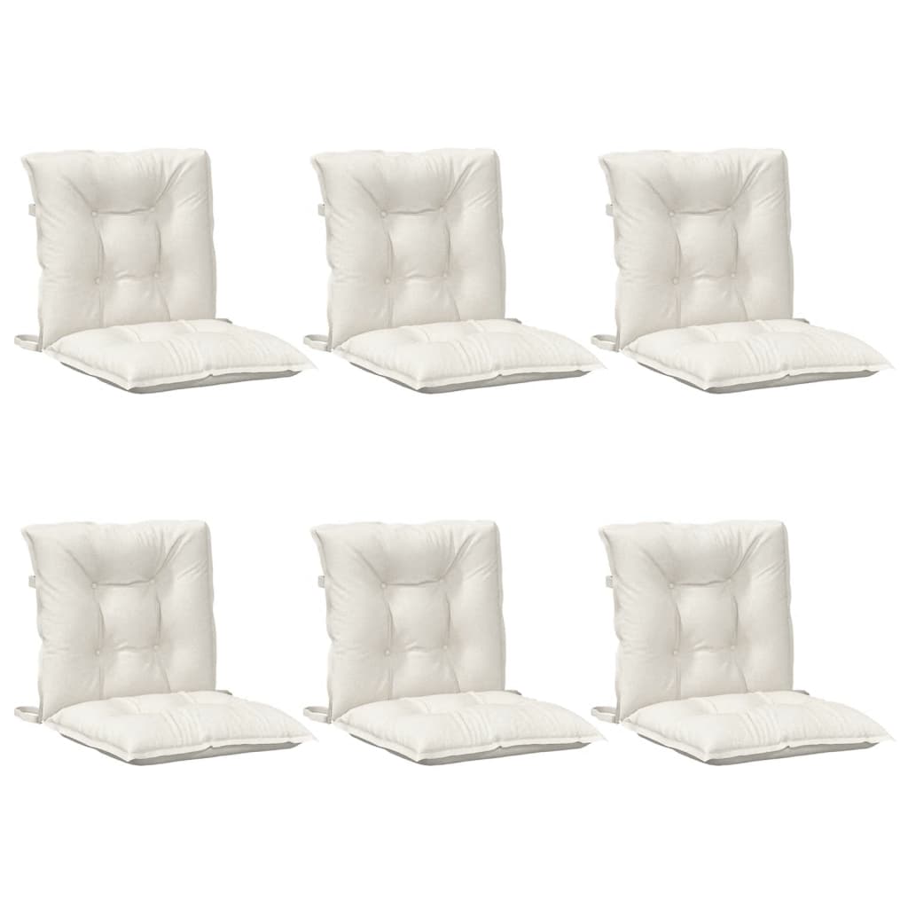 Cojines de silla Vidaxl 6 PCS BAJO BAJO 100X50X7 CM CREMELA MEZCLADA