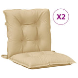 Vidaxl Stolkuddar 2 st låg rygg 100x50x7 cm tyg blandat beige