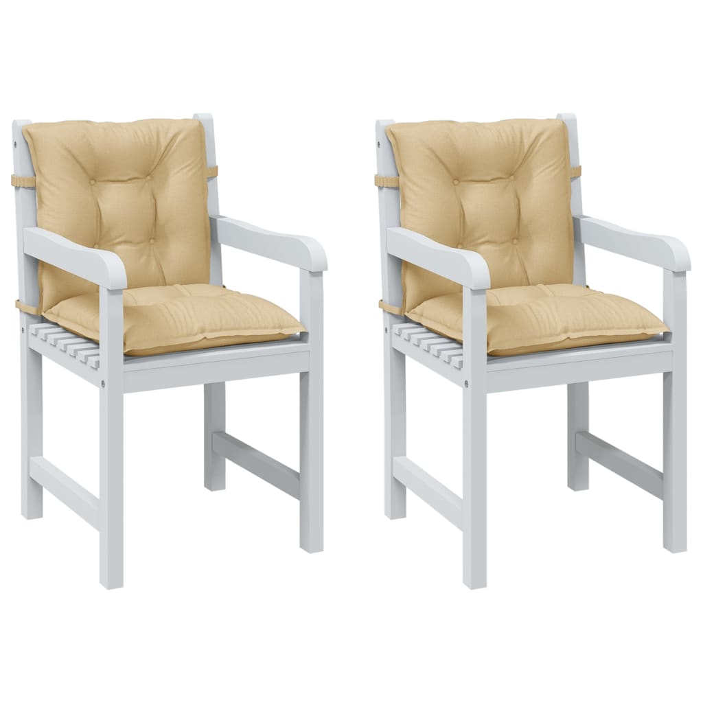 Vidaxx Stuhlkissen 2 Stück niedrige Rückenlehne 100x50x7 cm Stoff beige gemischt