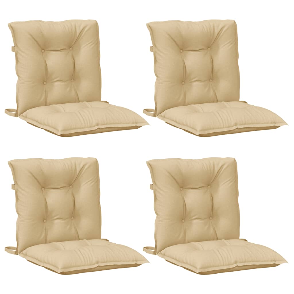 Coussins de chaise vidaxl 4 pcs basses 100x50x7 cm en tissu mixte beige