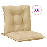 Vidaxx Stuhlkissen 6 Stück niedrige Rückenlehne 100x50x7 cm Stoff beige gemischt