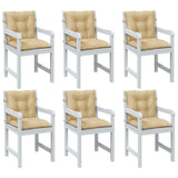 Cojines de silla Vidaxl 6 pcs Back 100x50x7 CM Fabric beige mixta