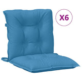 Coussins de chaise vidaxl 6 pcs bas dos 100x50x7 cm Bleu mélangé