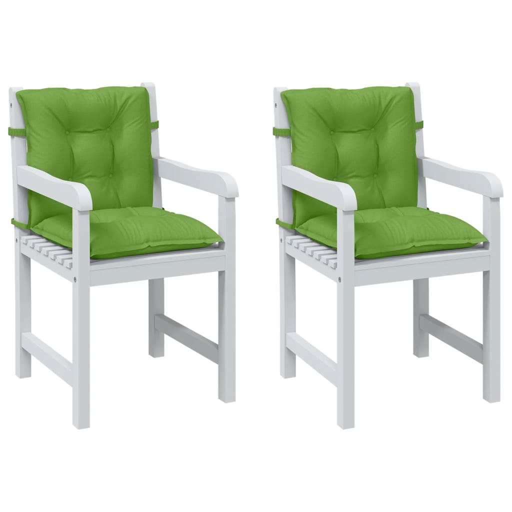 Coussins de chaise vidaxl 2 pcs basses bas 100x50x7 cm en tissu vert mélangé