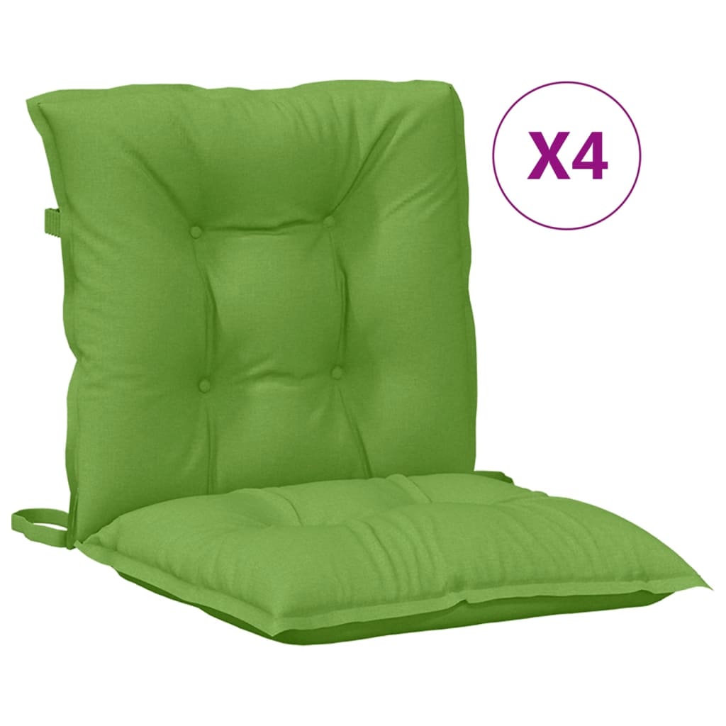 Coussins de chaise vidaxl 4 pcs bas dos 100x50x7 cm en tissu vert mélangé